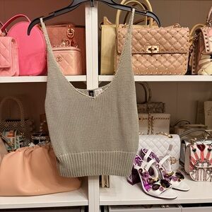 H&M Woven Knit Tank Top - Sage Green